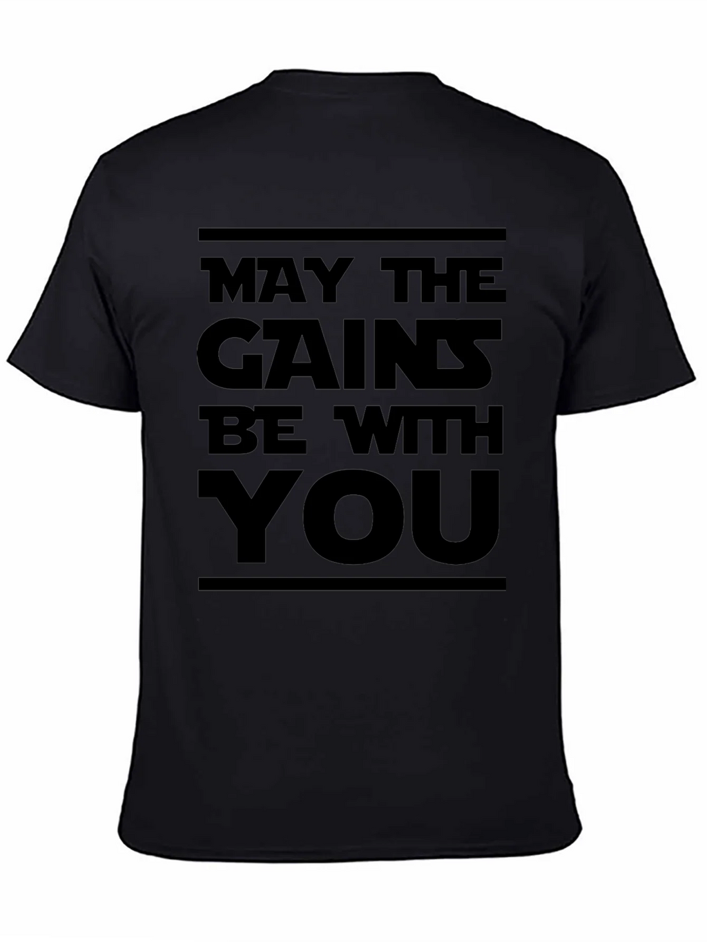May the Gains Be With You - Black Graphic Tee product image 4