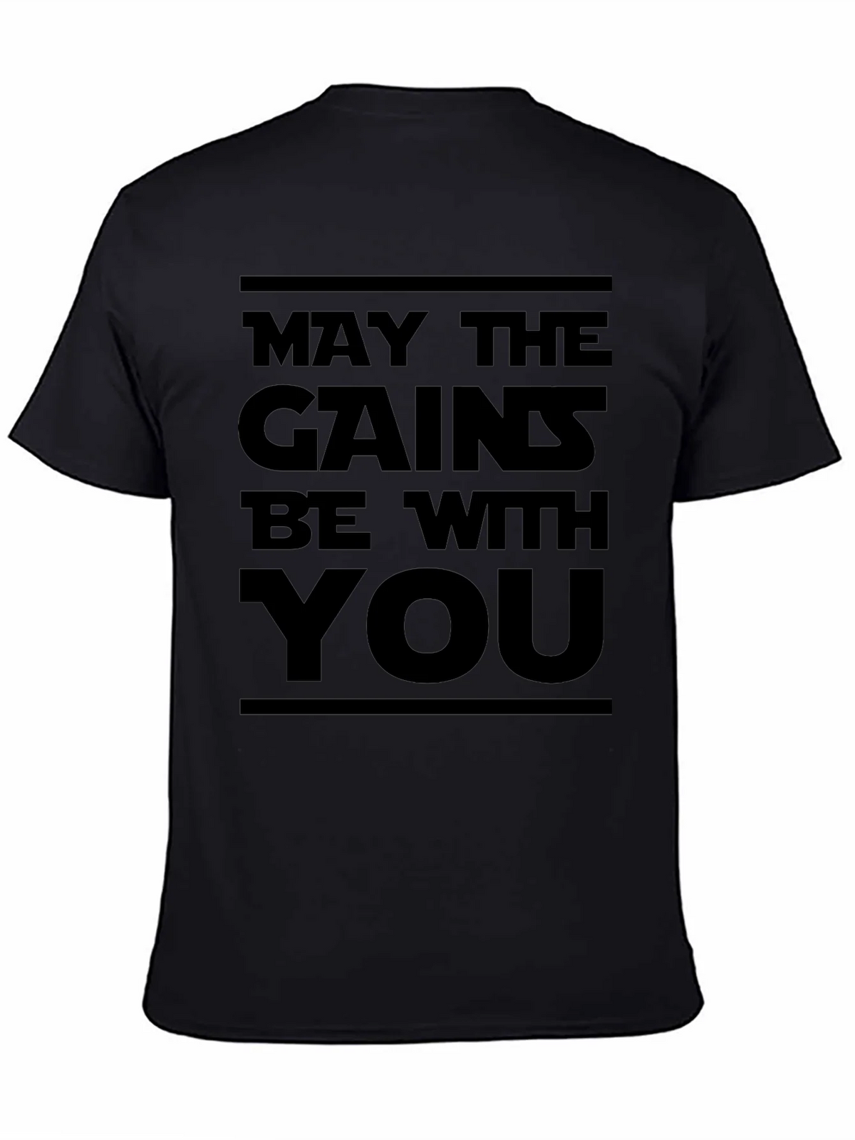 May the Gains Be With You - Black Graphic Tee product image 4