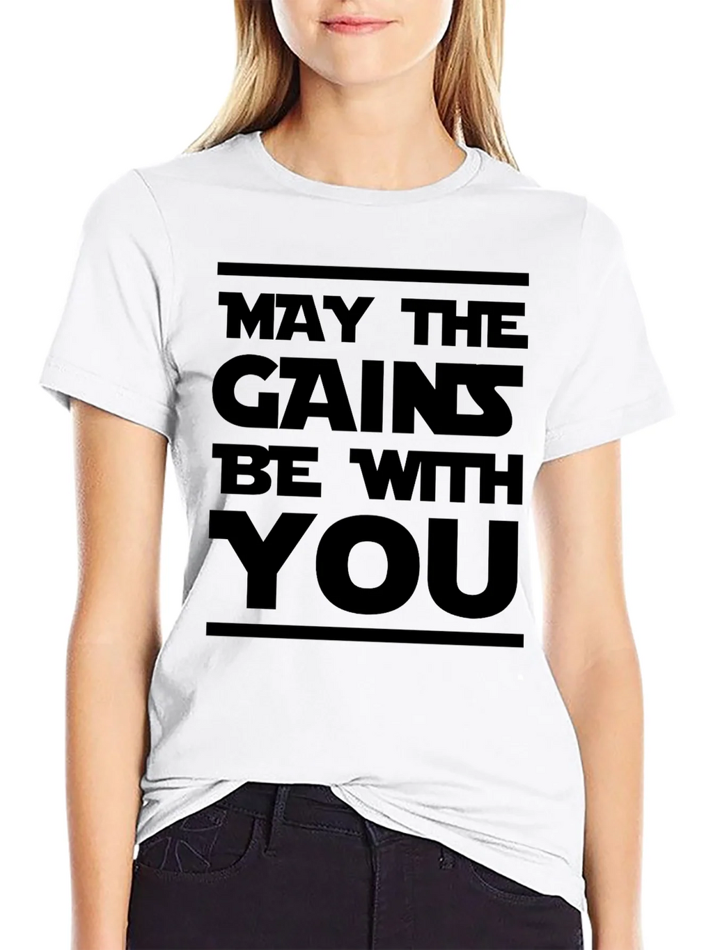 May the Gains Be With You - Black Graphic Tee product image 8