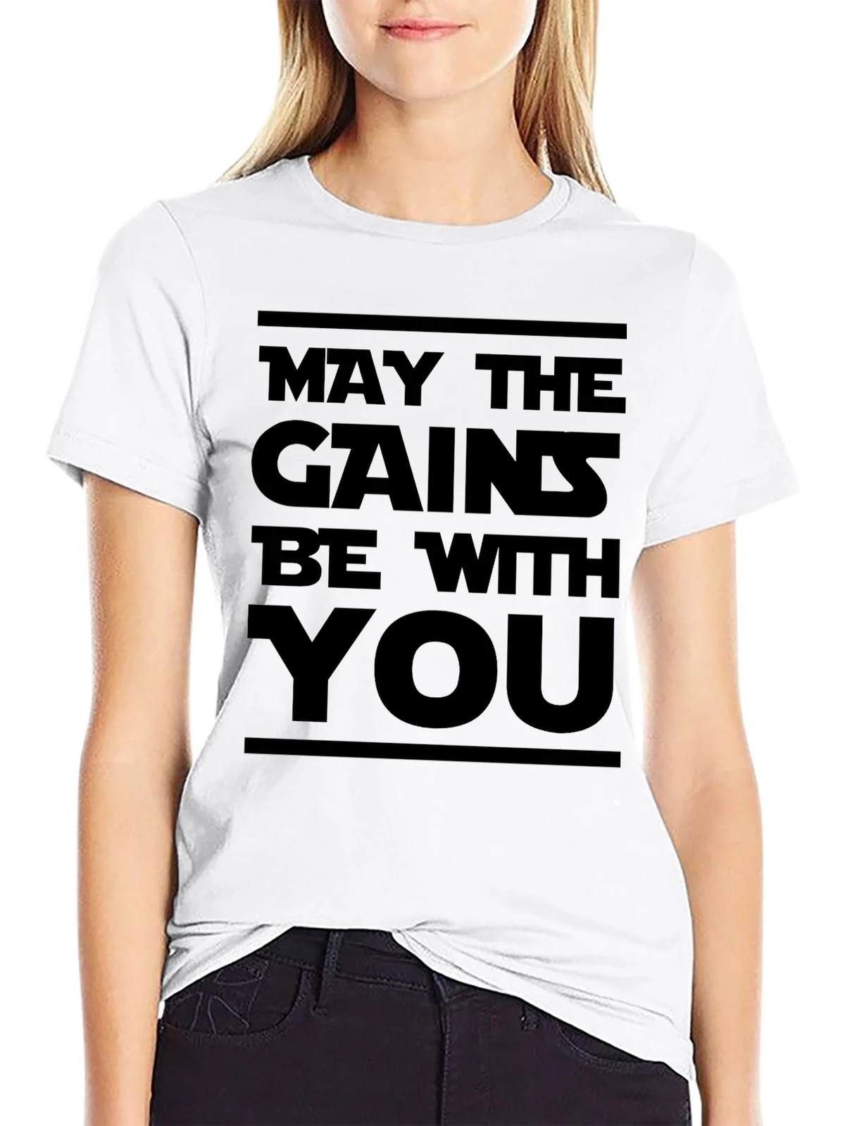 May the Gains Be With You - Black Graphic Tee product image 8