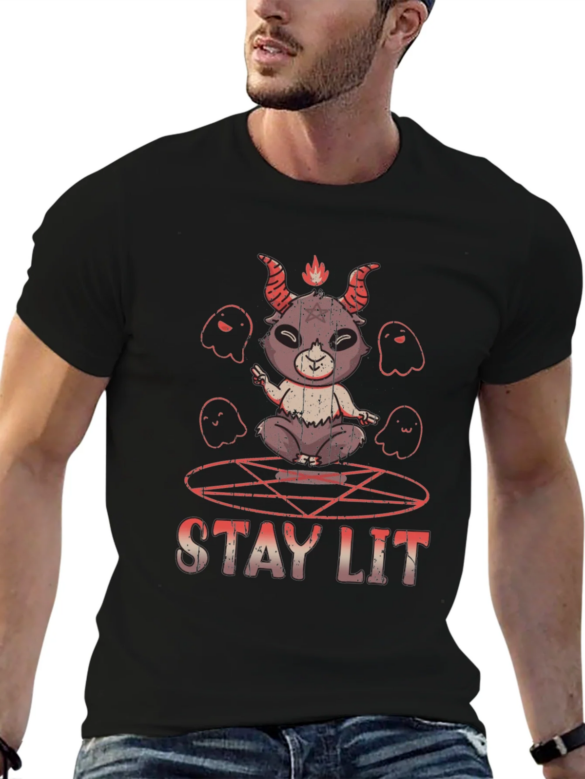 Stay Lit Baphomet T-Shirt product image 6