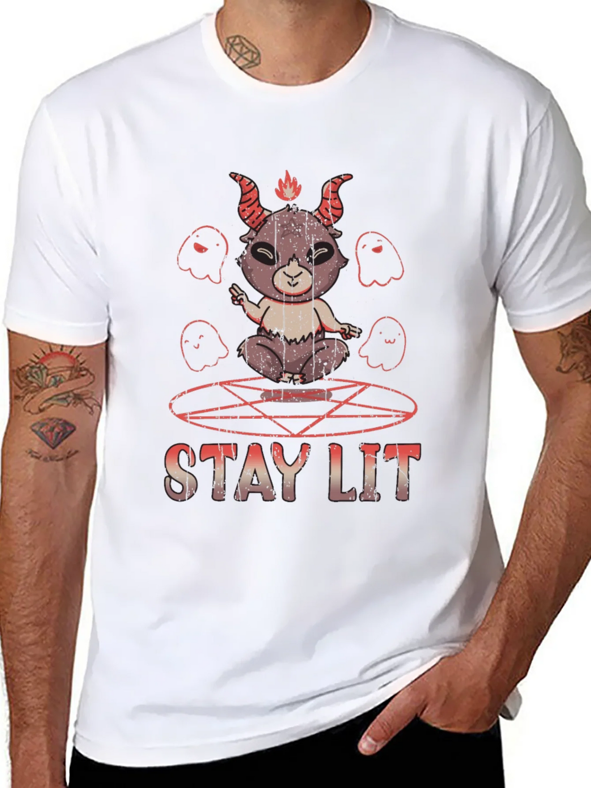 Stay Lit Baphomet T-Shirt product image 7