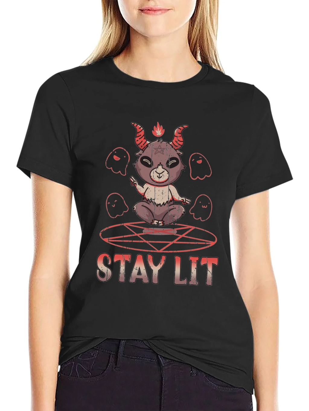 Stay Lit Baphomet T-Shirt product image 2
