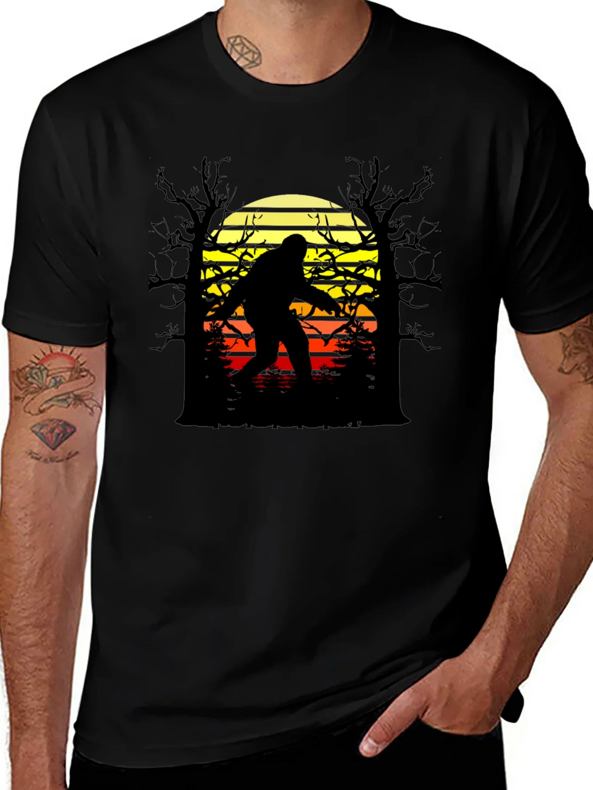 Bigfoot Sunset Graphic Tee - Black product image 1
