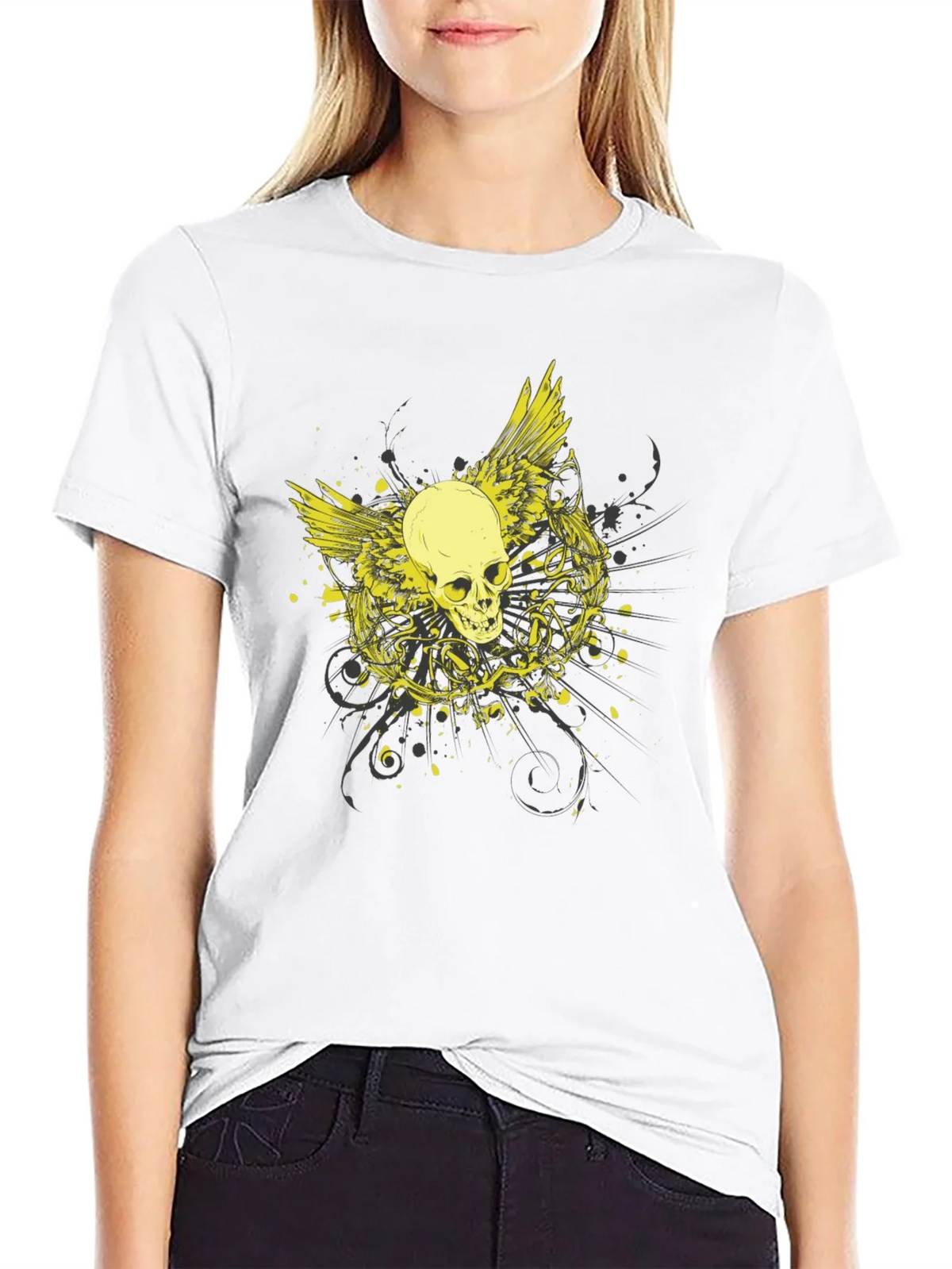 Skull Wings Graphic Black Tee product image 8