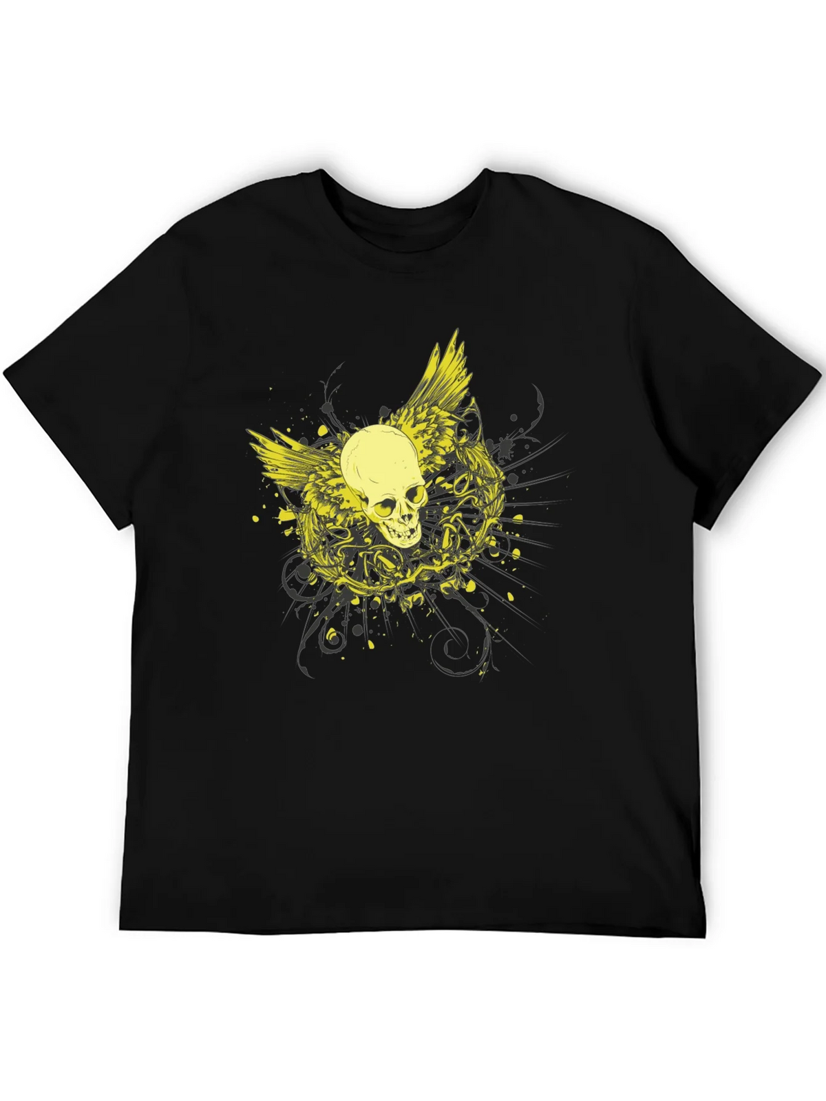 Skull Wings Graphic Black Tee product image 5
