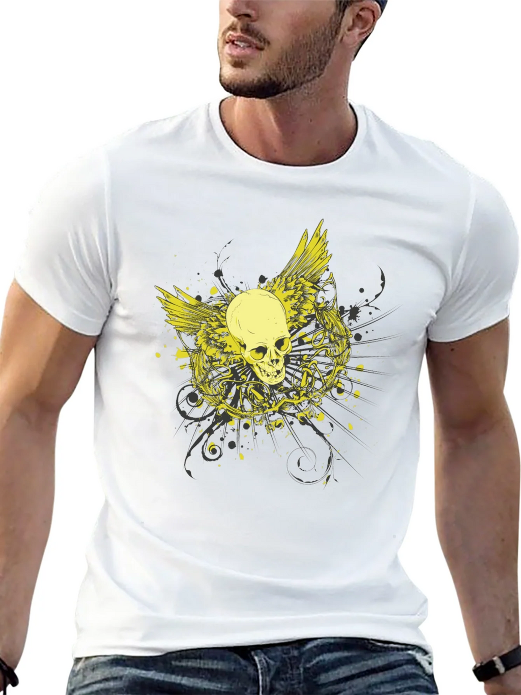 Skull Wings Graphic Black Tee product image 11