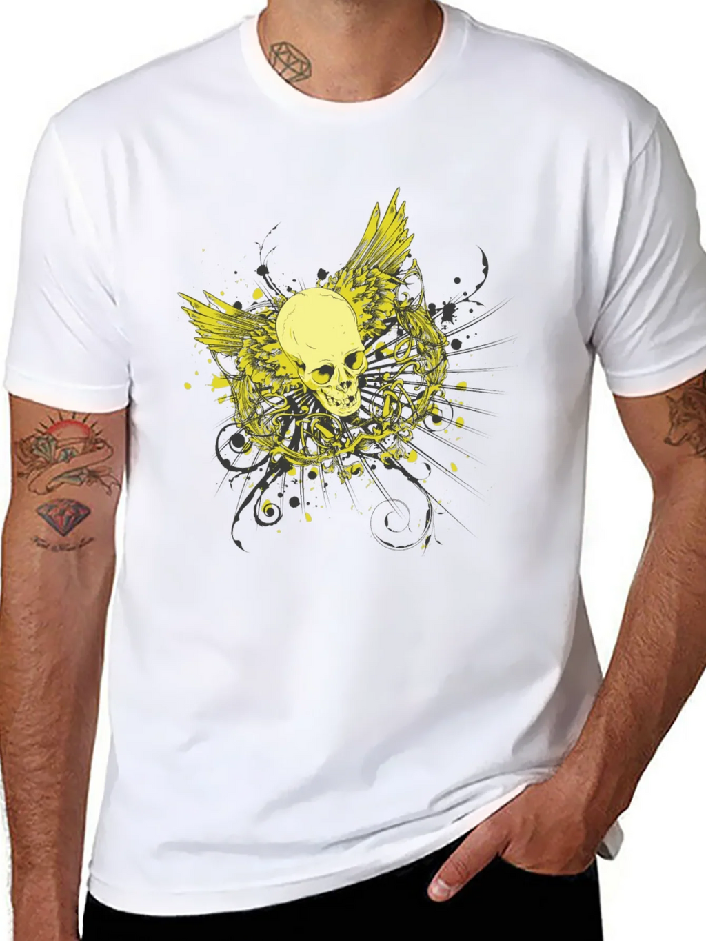 Skull Wings Graphic Black Tee product image 7