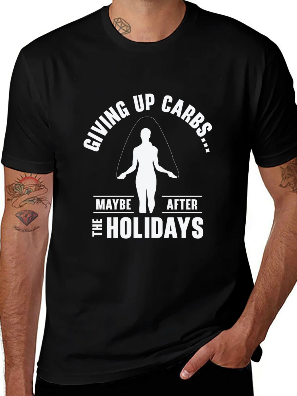 Funny Giving Up Carbs After the Holidays T-Shirt product image 1