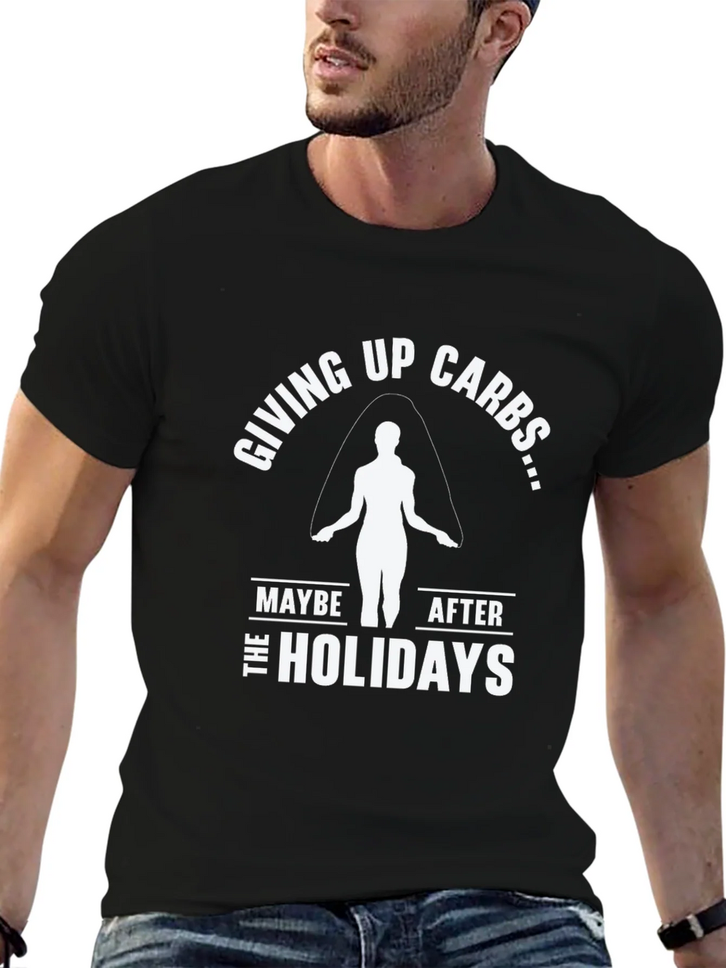 Funny Giving Up Carbs After the Holidays T-Shirt product image 6