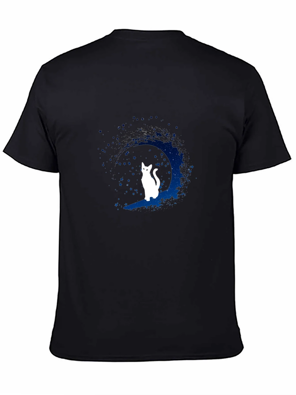 Moon Cat Graphic Tee - Black Cotton Blend product image 3