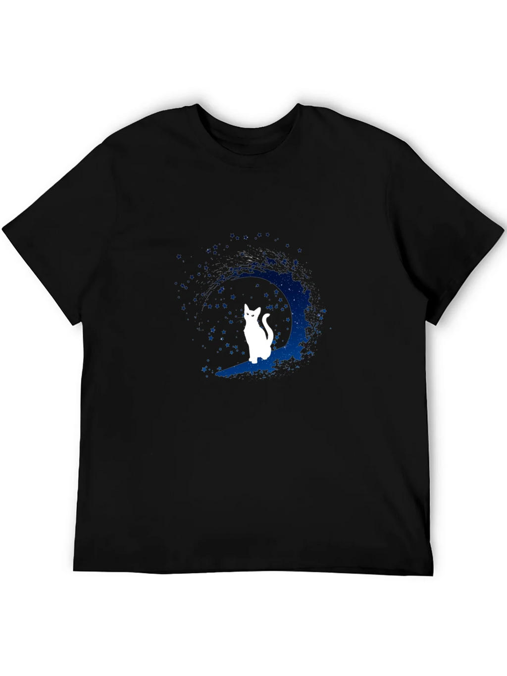 Moon Cat Graphic Tee - Black Cotton Blend product image 4