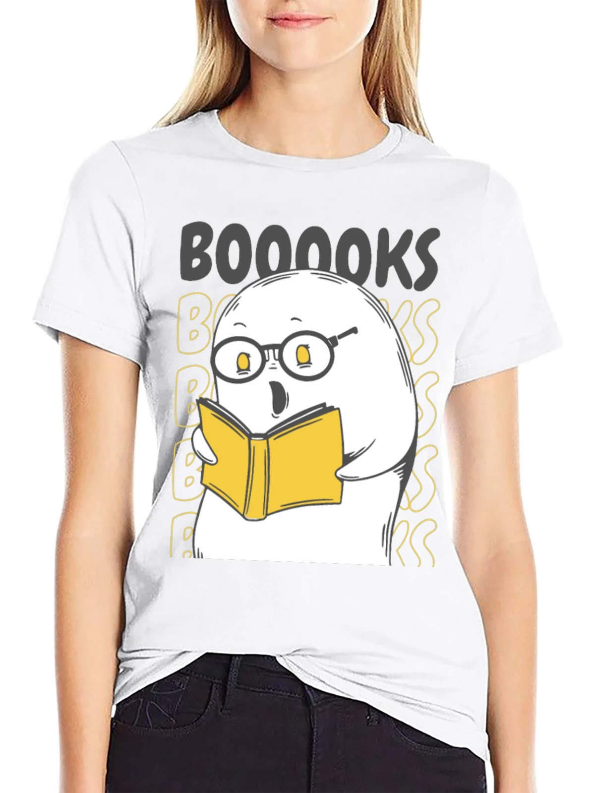 Booooks Ghost Reading T-Shirt - Halloween Tee product image 5