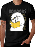 Booooks Ghost Reading T-Shirt - Halloween Tee product image 1