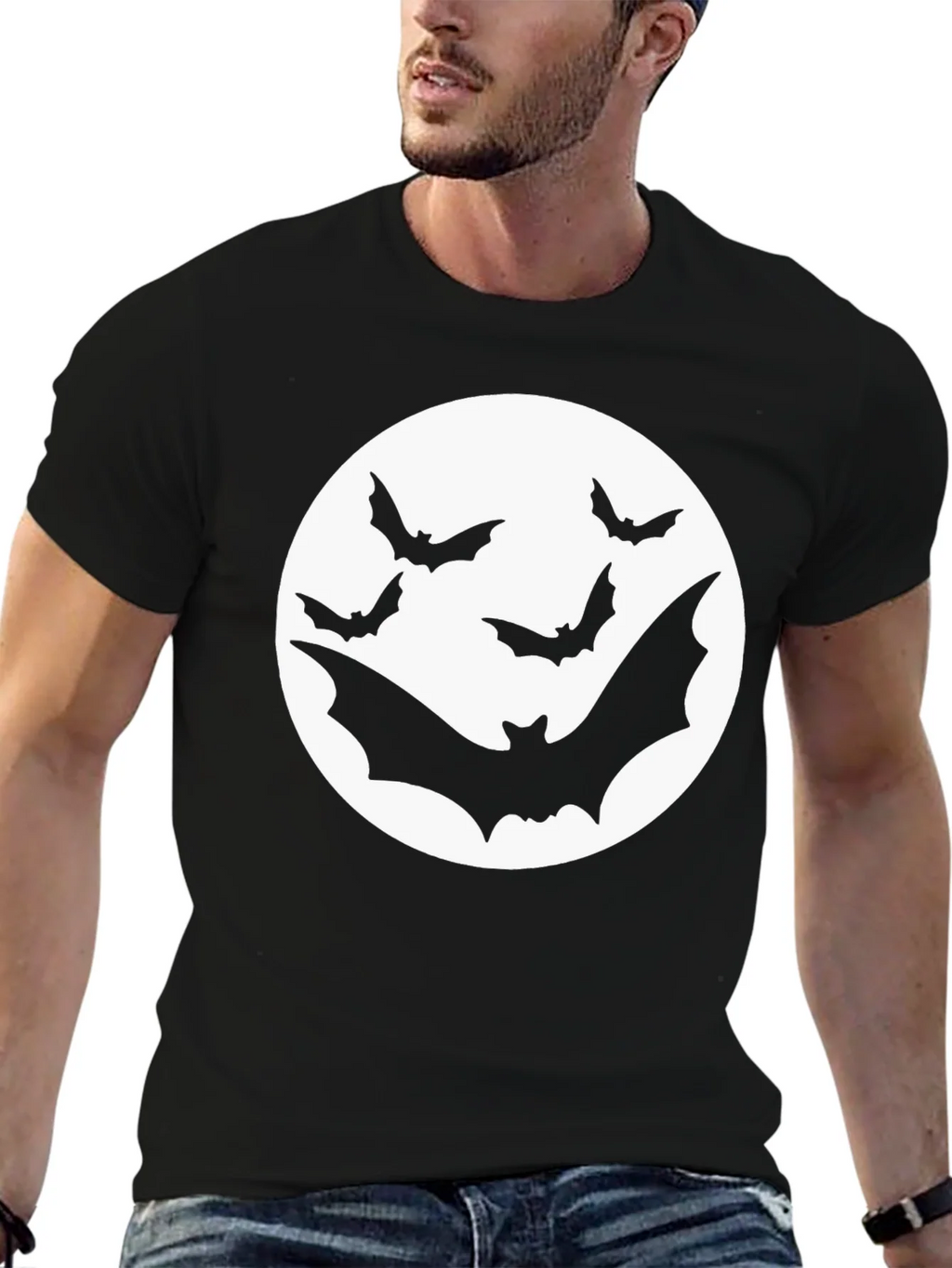 Bat Moon Graphic Tee - Halloween Shirt product image 5