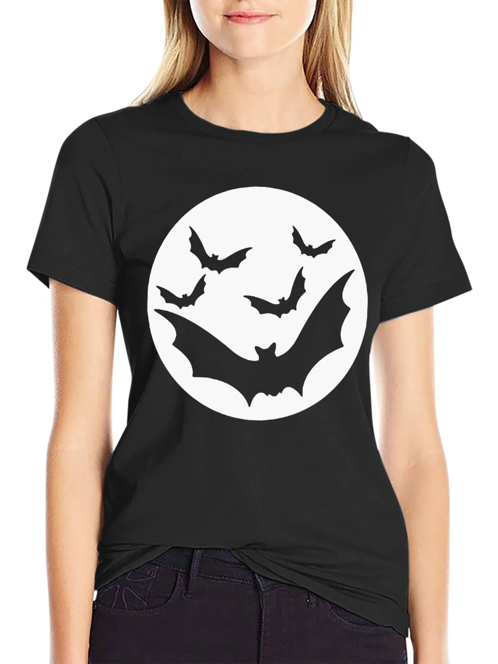 Bat Moon Graphic Tee - Halloween Shirt product image 2