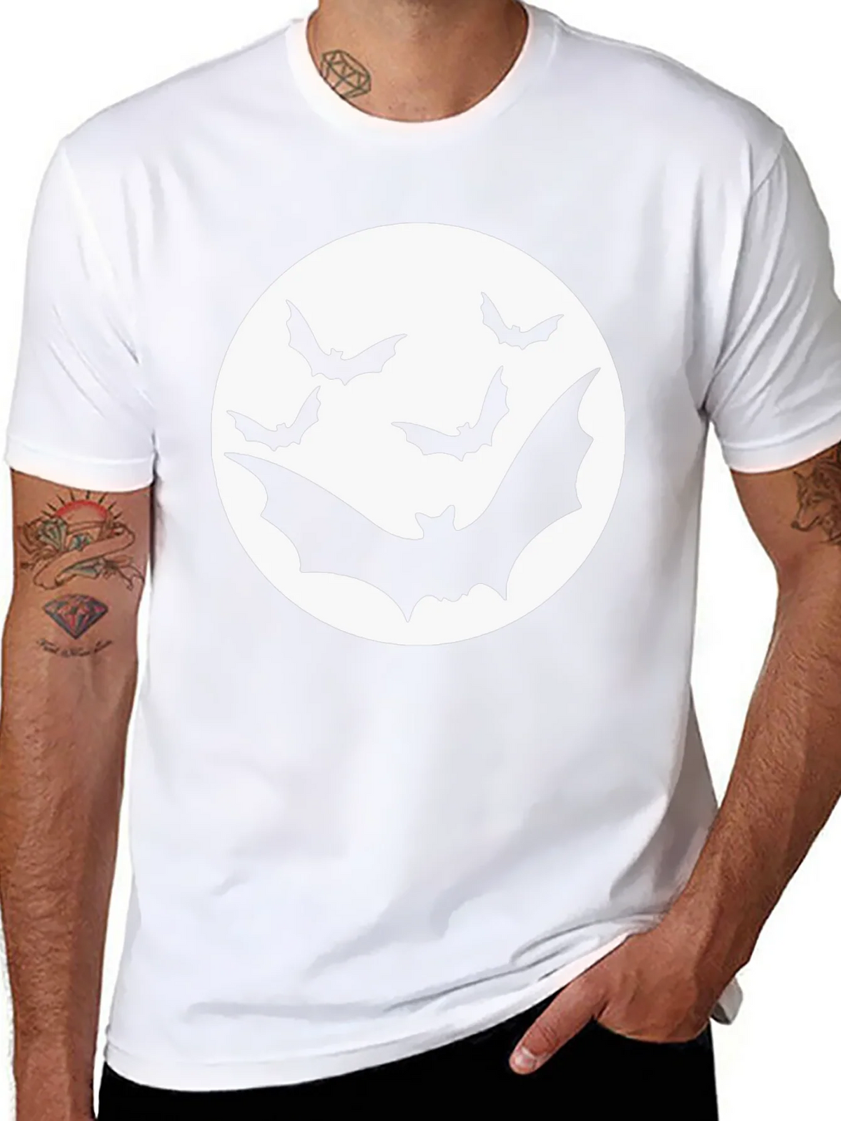 Bat Moon Graphic Tee - Halloween Shirt product image 6