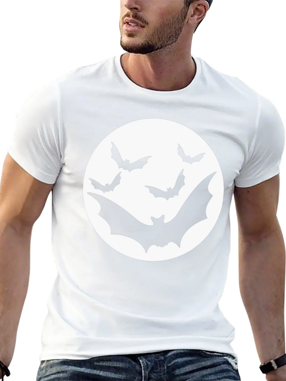 Bat Moon Graphic Tee - Halloween Shirt product image 10