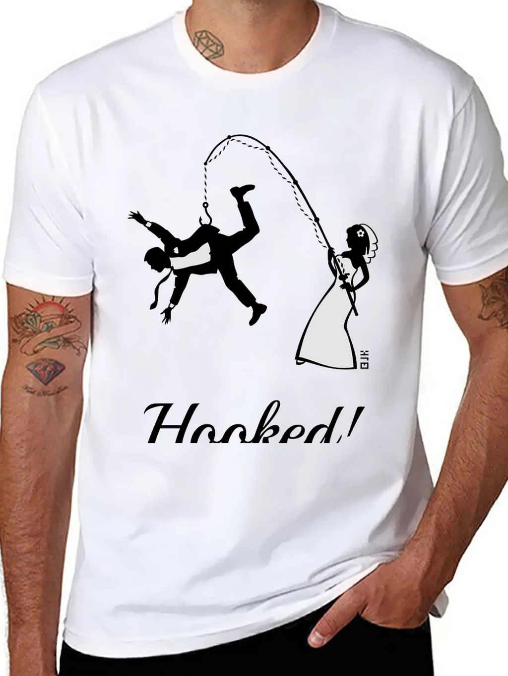 Hooked Groom Graphic Tee - Funny Wedding T-Shirt product image 7