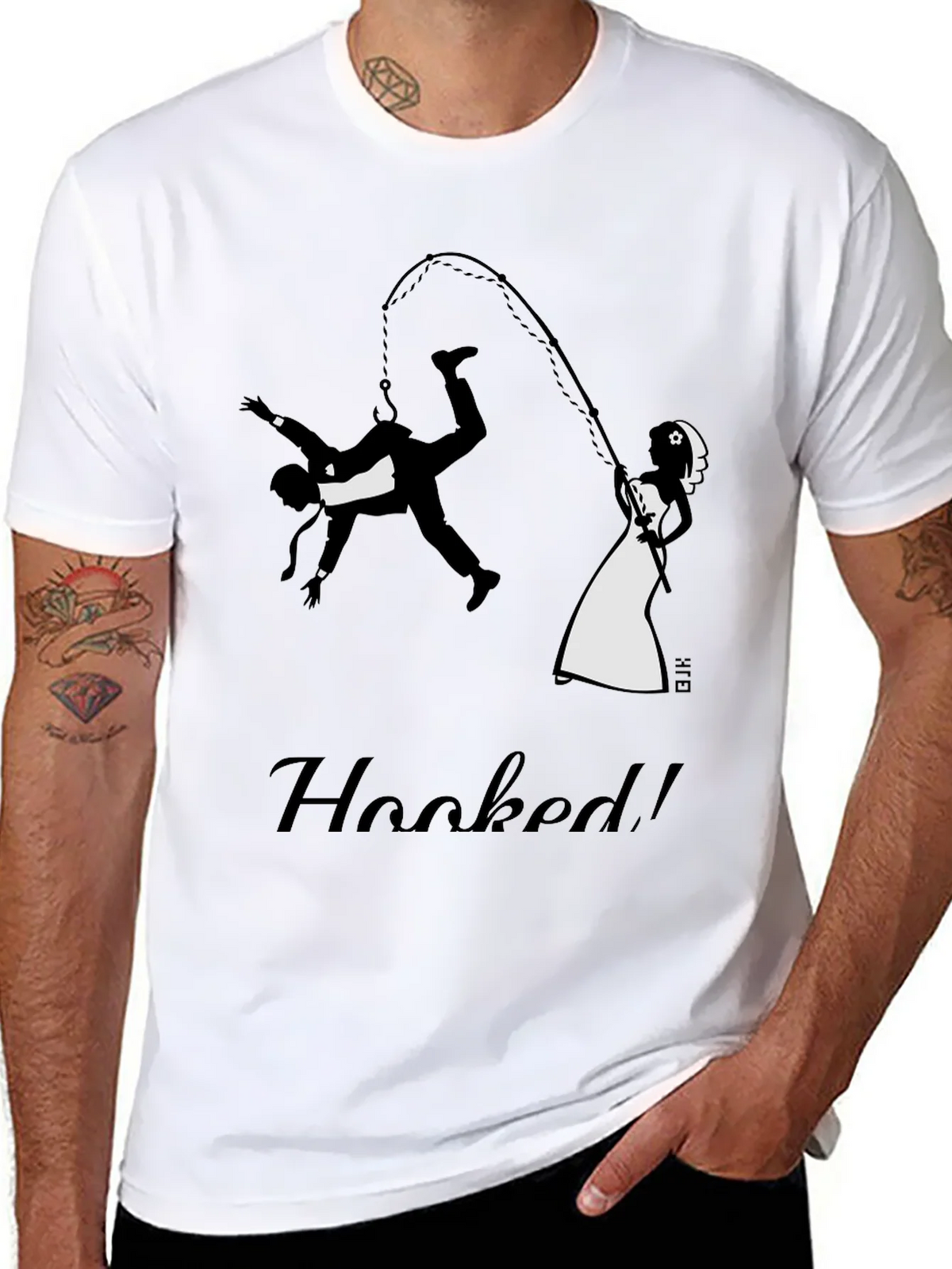 Hooked Groom Graphic Tee - Funny Wedding T-Shirt product image 7