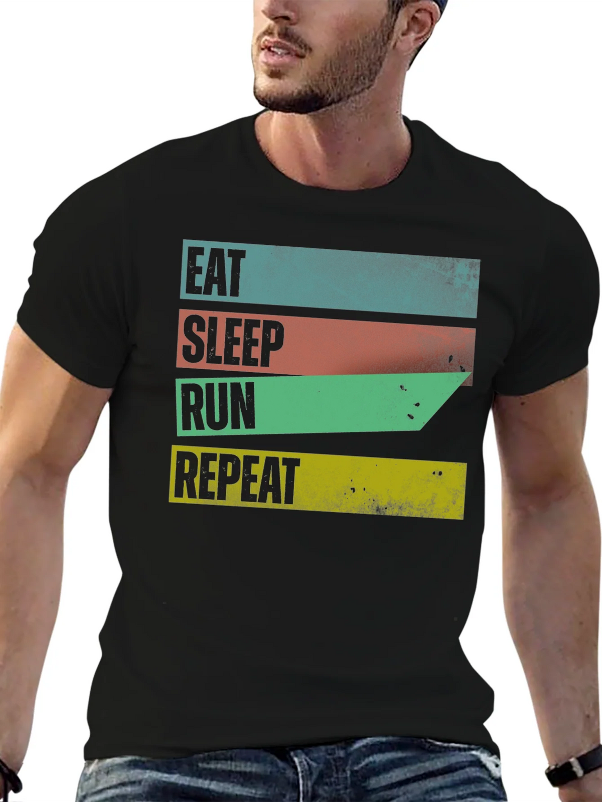 Eat Sleep Run Repeat Graphic Tee - Mens Black T-Shirt product image 6