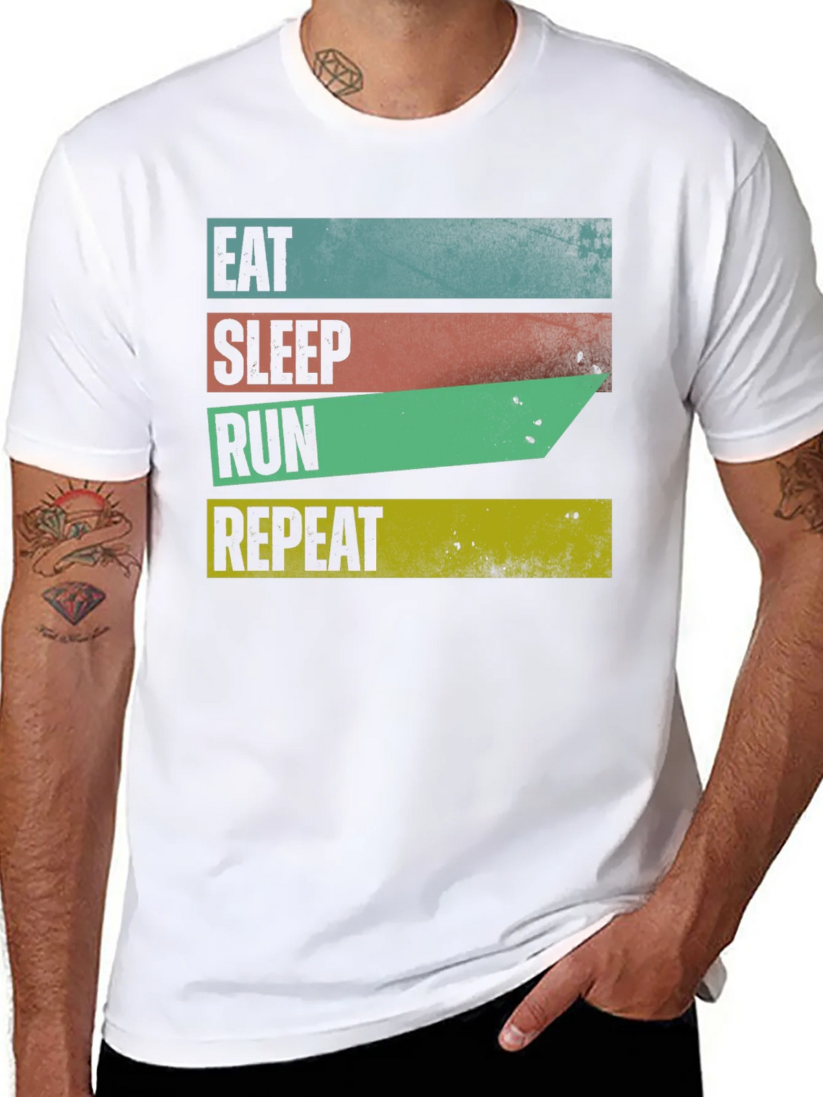 Eat Sleep Run Repeat Graphic Tee - Mens Black T-Shirt product image 7