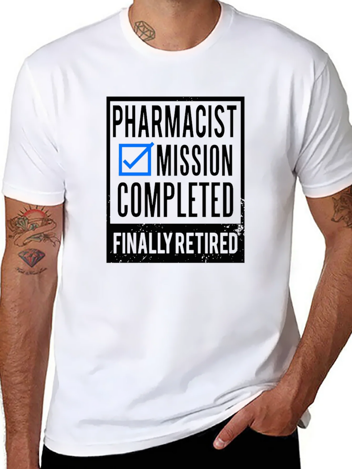 Pharmacist Mission Completed Retired Black T-Shirt product image 7