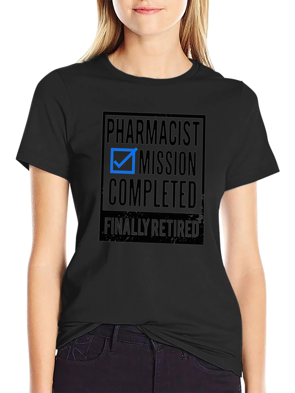 Pharmacist Mission Completed Retired Black T-Shirt product image 2