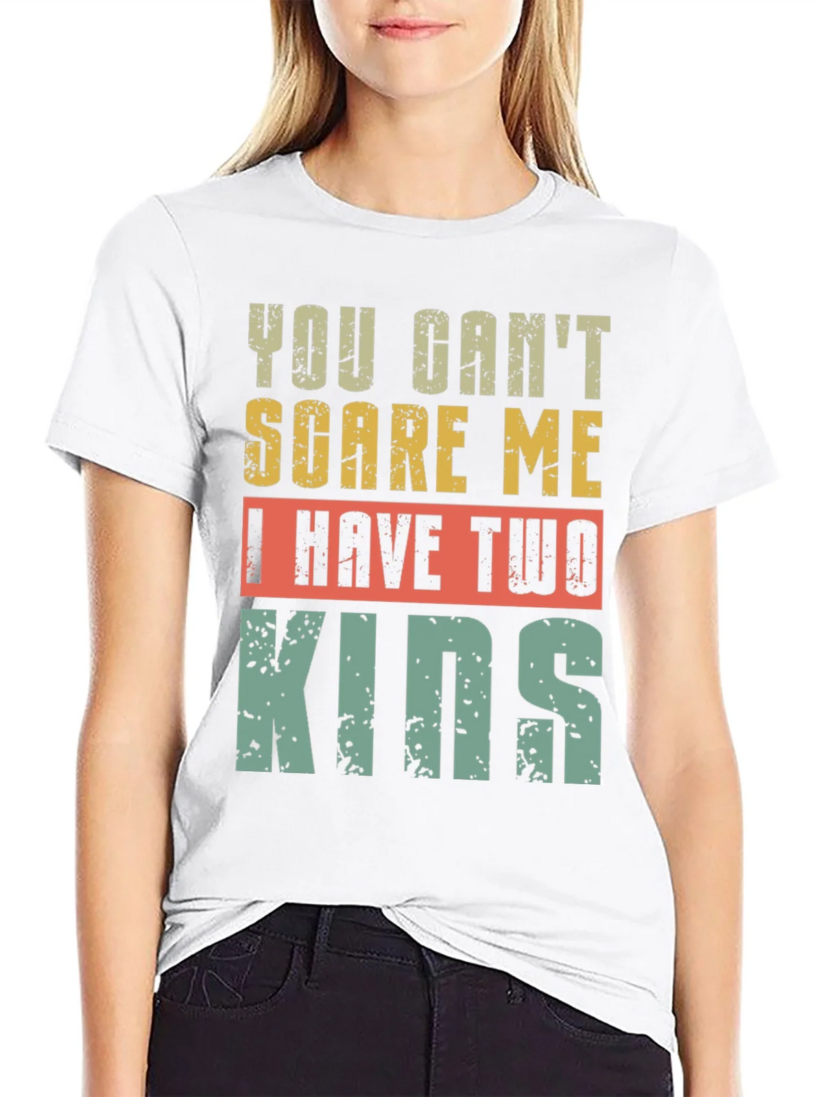 Funny Dad T-Shirt - You Cant Scare Me I Have Two Kids product image 4