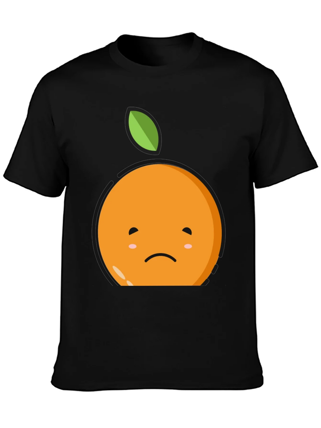 Sad Orange Graphic Tee - Soft Black Cotton T-Shirt product image 2