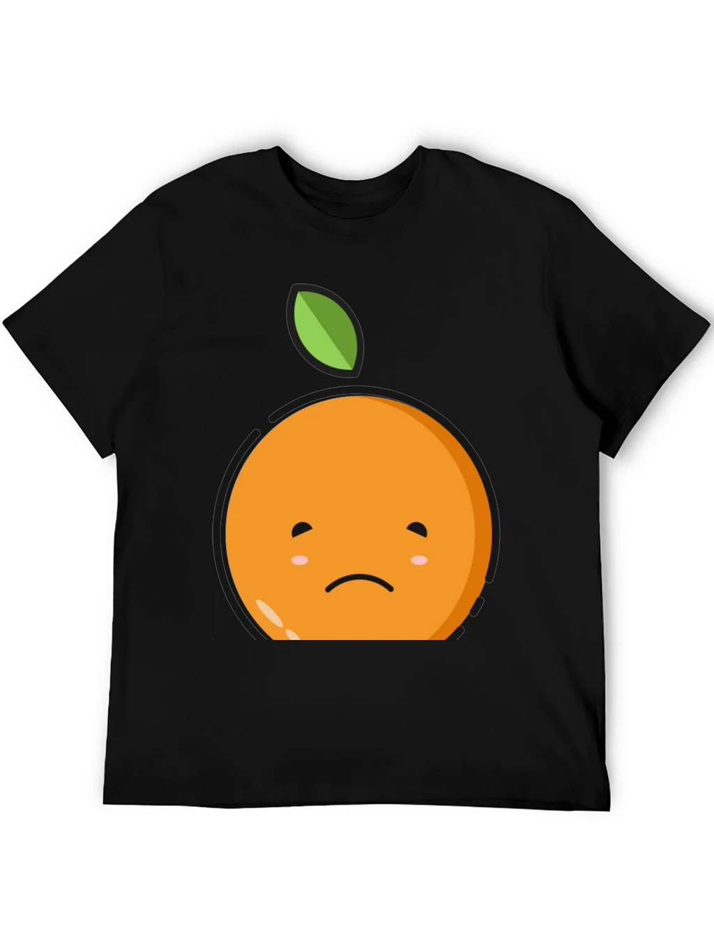 Sad Orange Graphic Tee - Soft Black Cotton T-Shirt product image 4