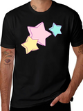 Pastel Star Graphic Black T-Shirt product image 1