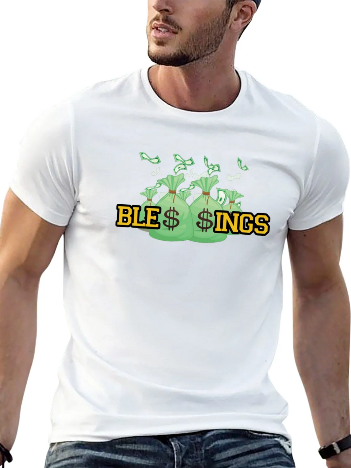 Blessings Graphic T-Shirt - Money Bags Design product image 12