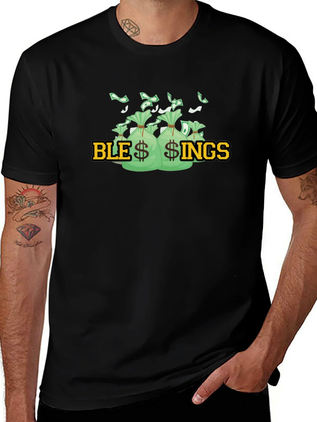 Blessings Graphic T-Shirt - Money Bags Design product image 1