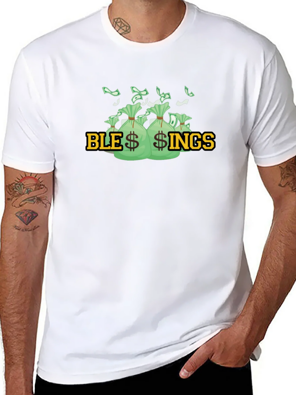 Blessings Graphic T-Shirt - Money Bags Design product image 7