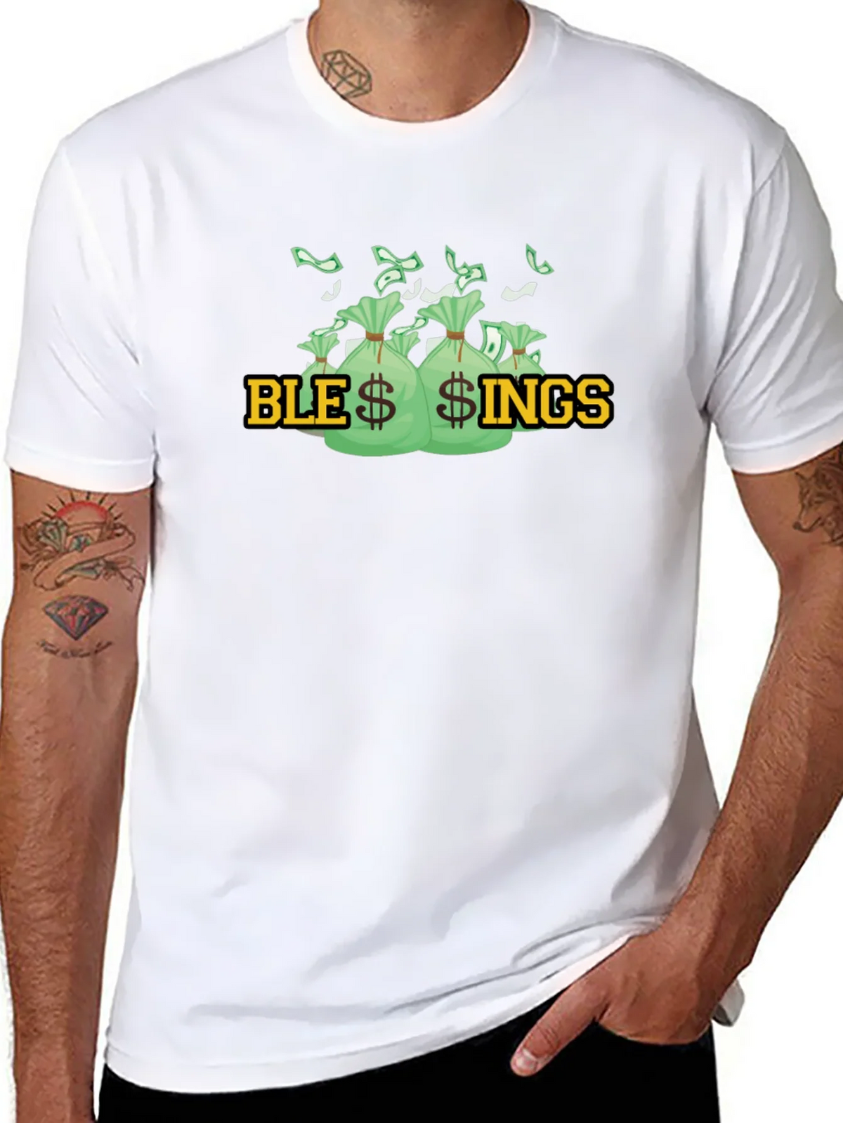 Blessings Graphic T-Shirt - Money Bags Design product image 7
