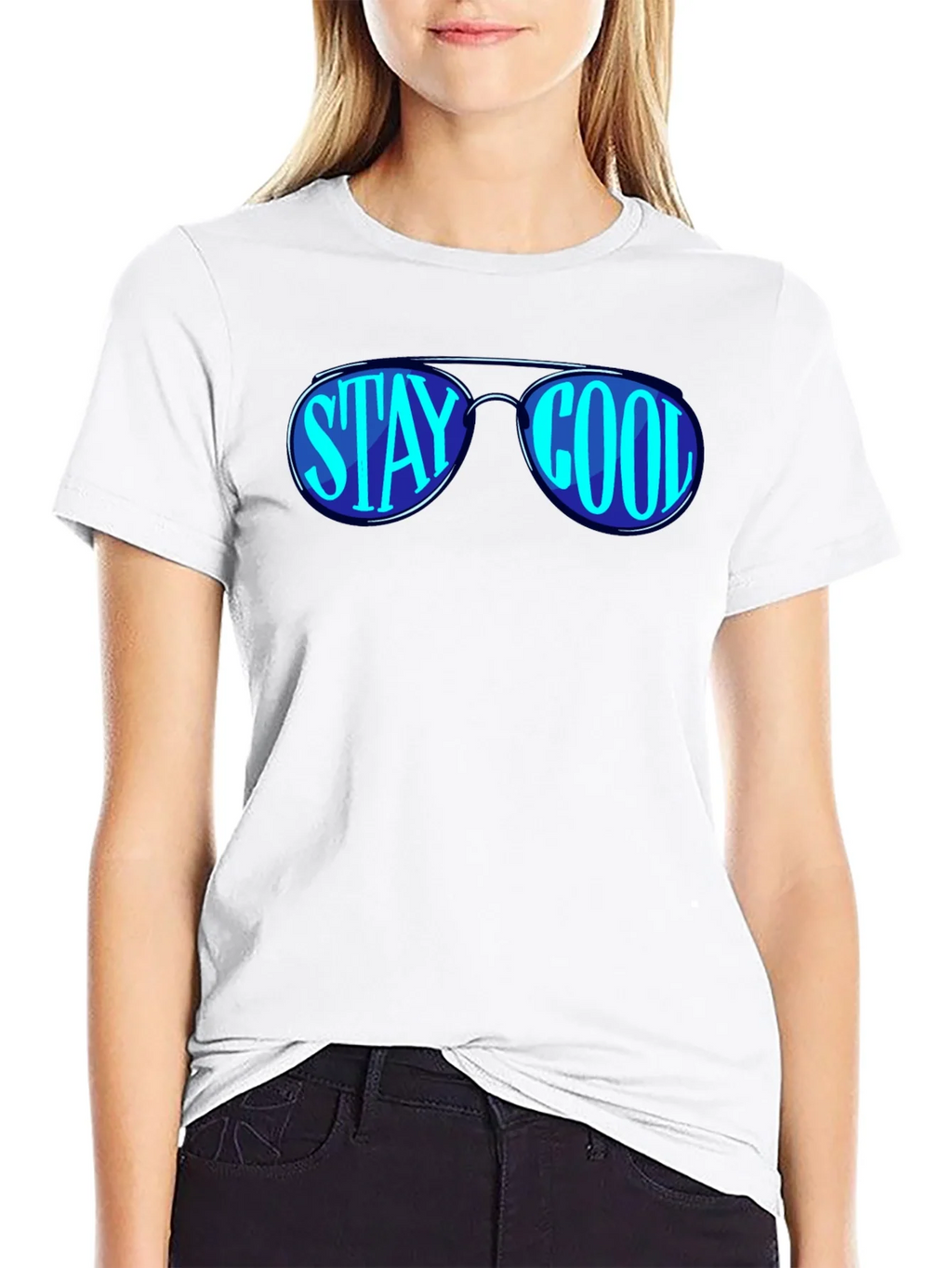 Stay Cool Sunglasses Graphic Black T-Shirt product image 3