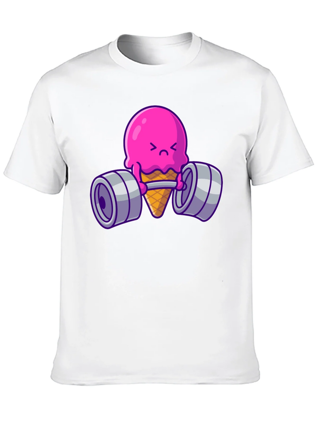 Funny Ice Cream Lifting Weights T-Shirt product image 9