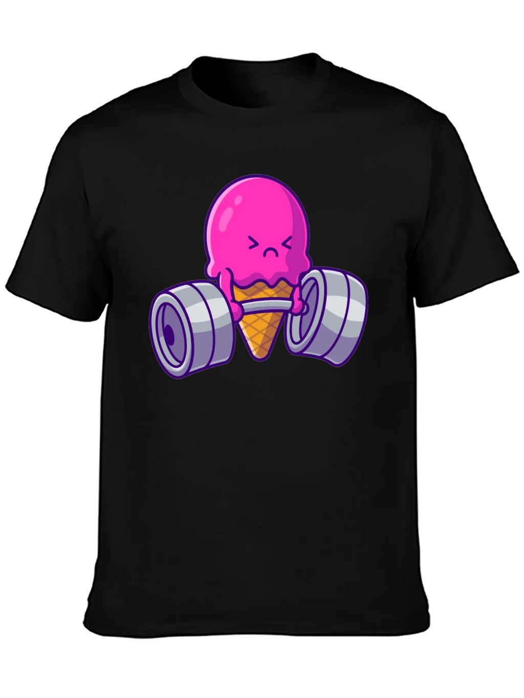 Funny Ice Cream Lifting Weights T-Shirt product image 3