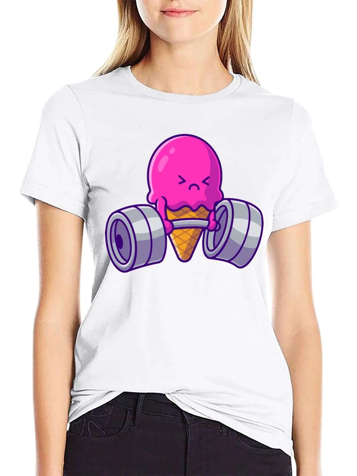 Funny Ice Cream Lifting Weights T-Shirt product image 8