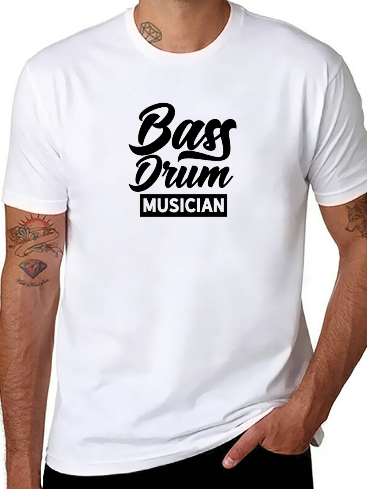 Bass Drum Musician Black T-Shirt product image 7