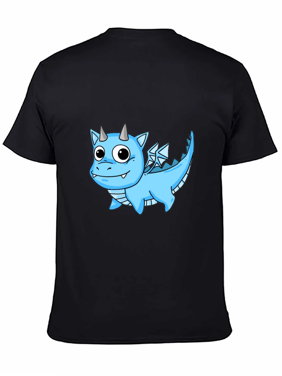 Cute Cartoon Dragon T-Shirt - Black Cotton Tee product image 4