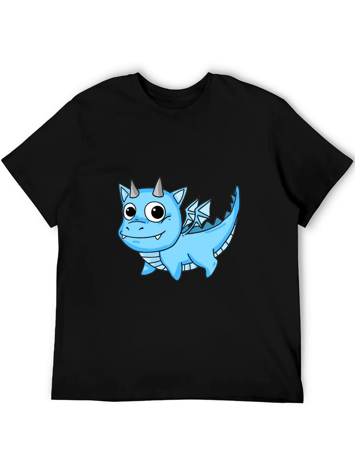 Cute Cartoon Dragon T-Shirt - Black Cotton Tee product image 5
