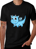 Cute Cartoon Dragon T-Shirt - Black Cotton Tee product image 1