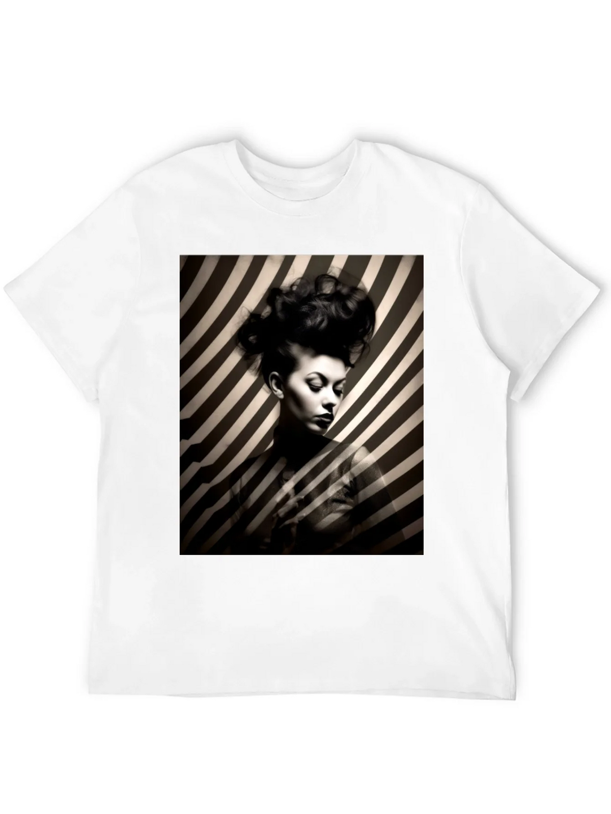 Striking Striped Portrait Graphic Tee - Bold Style product image 11