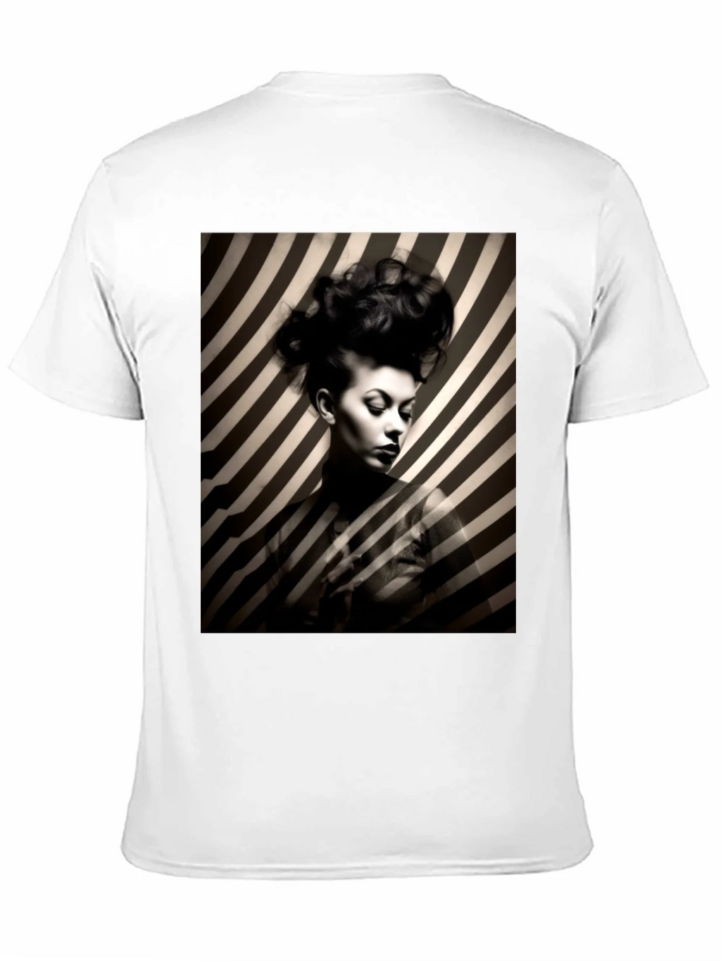Striking Striped Portrait Graphic Tee - Bold Style product image 10