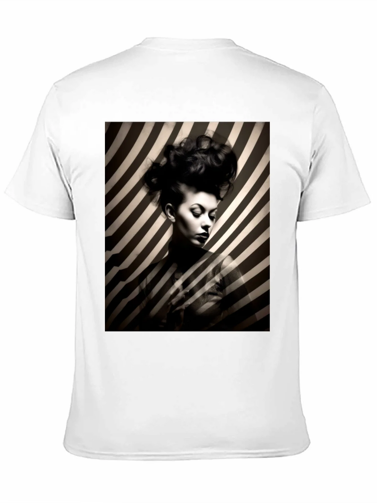 Striking Striped Portrait Graphic Tee - Bold Style product image 10