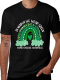 Kidney Disease Awareness Green Rainbow T-Shirt product image 1