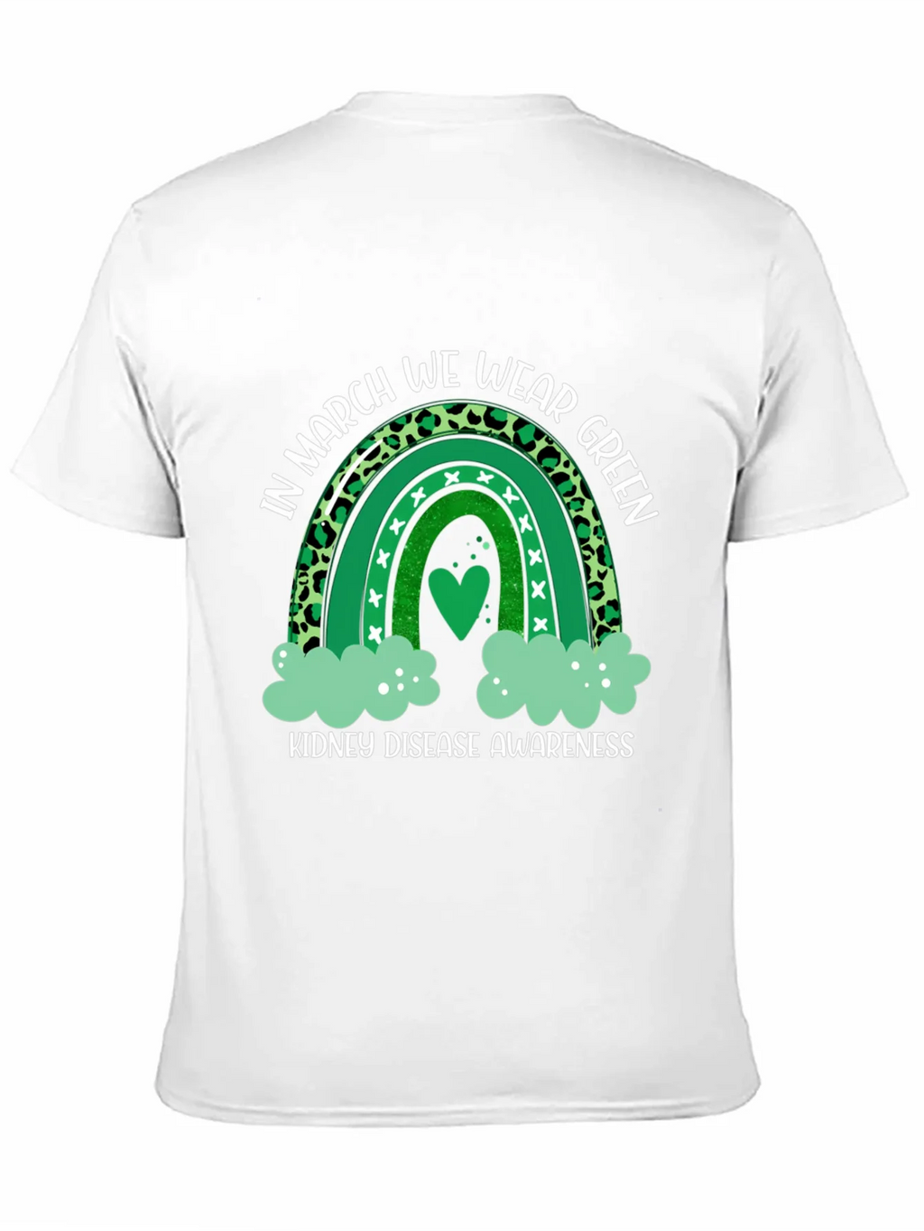 Kidney Disease Awareness Green Rainbow T-Shirt product image 10