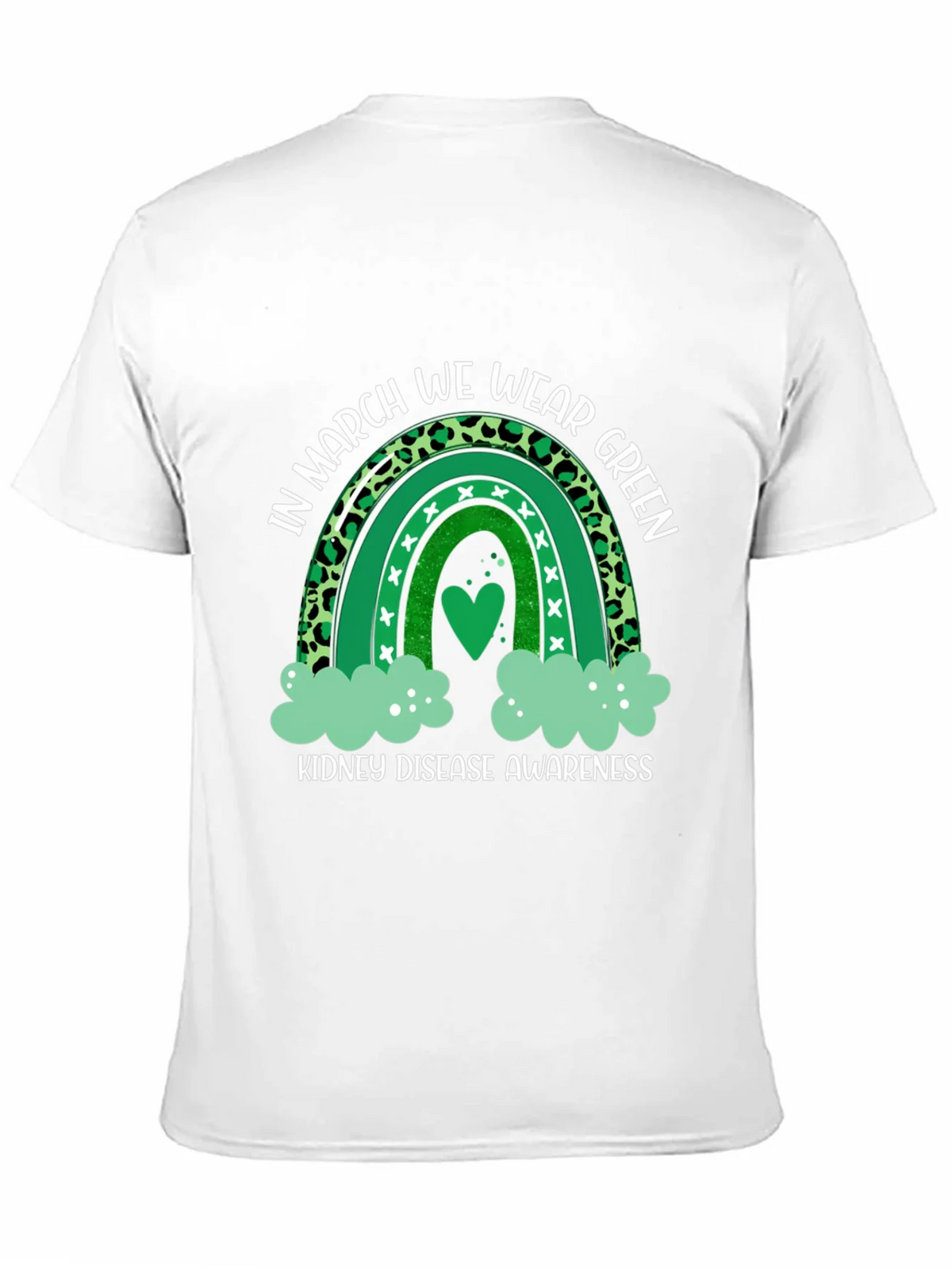 Kidney Disease Awareness Green Rainbow T-Shirt product image 10
